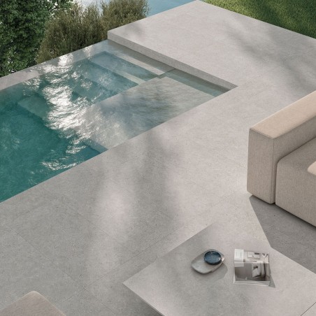 Effet béton - carrelage terrasse SOMPORT LIGHT 90x90 cm effet béton antidérapant R11