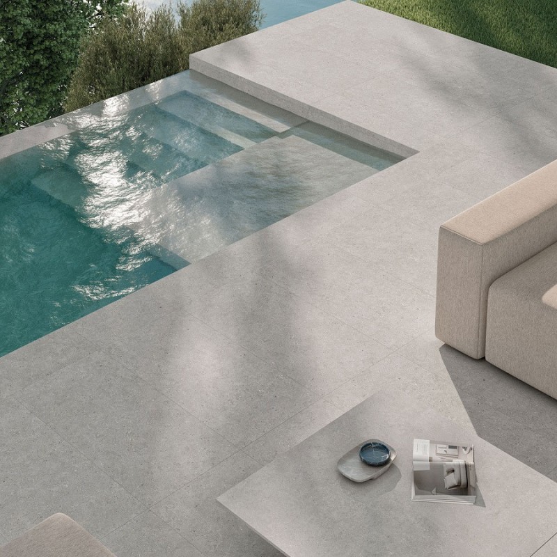 Effet béton - carrelage terrasse SOMPORT LIGHT 90x90 cm effet béton antidérapant R11