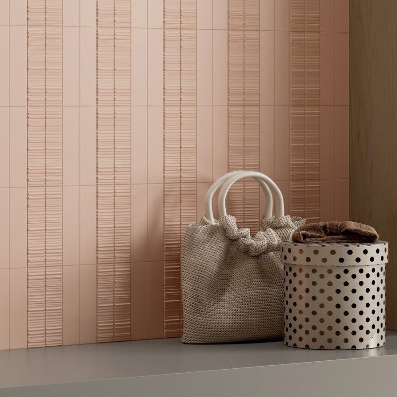 Zellige - carrelage DUST BLUSH DECOR 5x20 cm LIGNE ou CHEVRON