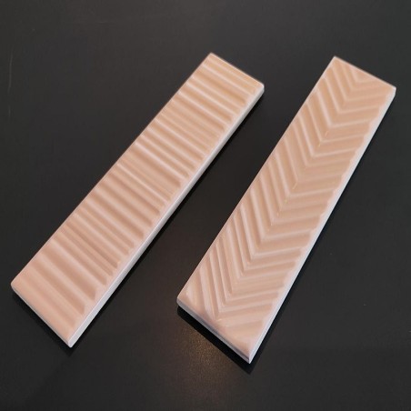 Echantillon - echantillon carrelage DUST BLUSH DECOR 5x20 cm LIGNE et CHEVRON