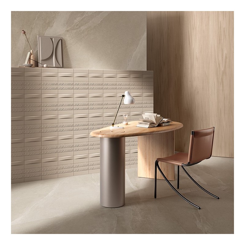 Zellige - carrelage DUST DOVE DECOR 5x20 cm LIGNE ou CHEVRON