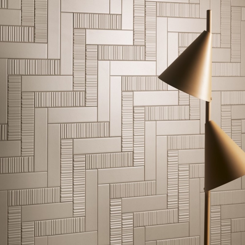 Zellige - carrelage DUST DOVE DECOR 5x20 cm LIGNE ou CHEVRON