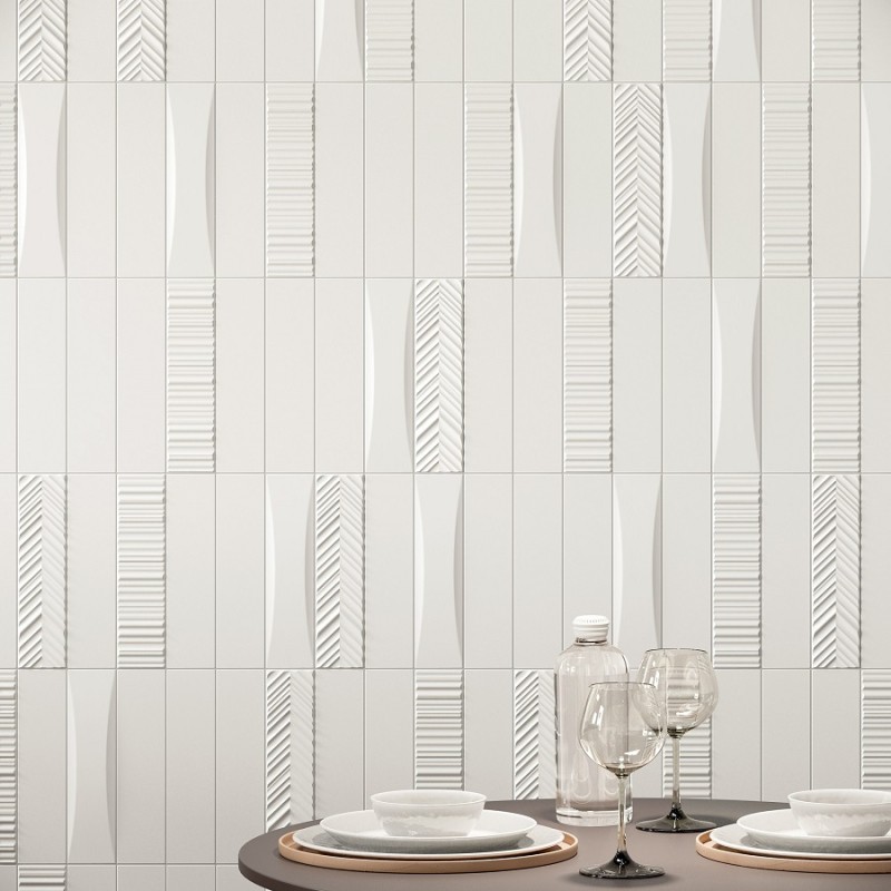 Zellige - carrelage DUST ICE DECOR 5x20 cm LIGNE ou CHEVRON