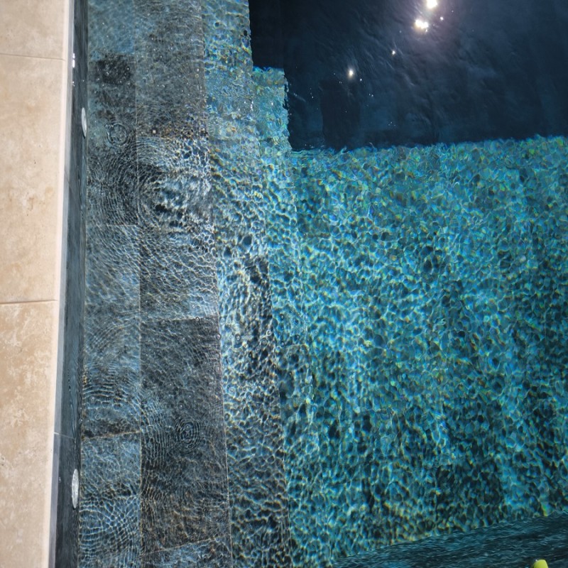 Carrelage - carrelage piscine ZAFIRO BLUE 30x60 rectifié effet métallique