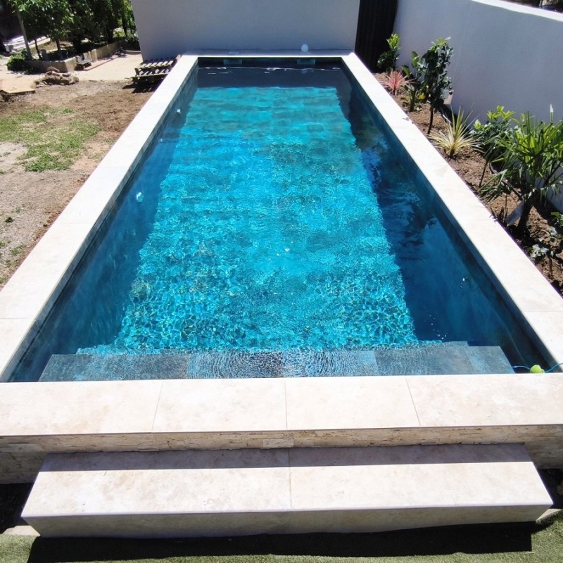 Carrelage - carrelage piscine ZAFIRO BLUE 30x60 rectifié effet métallique
