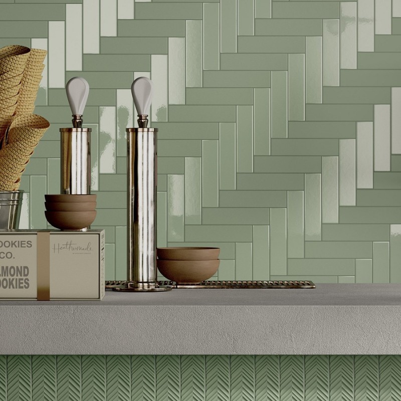 Zellige - carrelage DUST SAGE 5x20 cm MAT ou BRILLANT