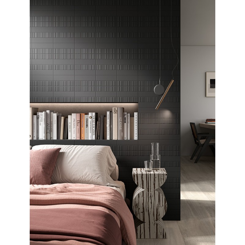 Zellige - carrelage DUST INK DECOR 5x20 cm LIGNE ou CHEVRON