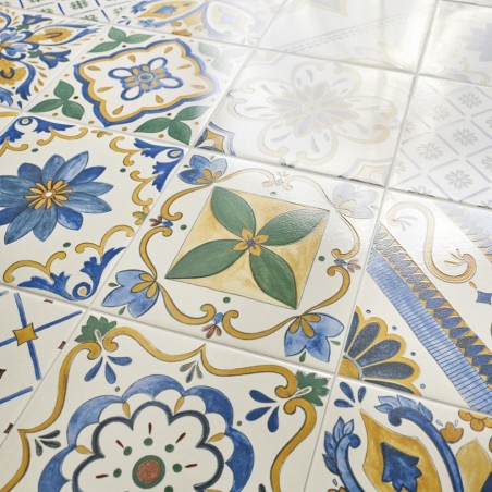 Echantillon - ECHANTILLON CARRELAGE AZULEJO 20.3 X 20.3 CM MARECHIARO MIX