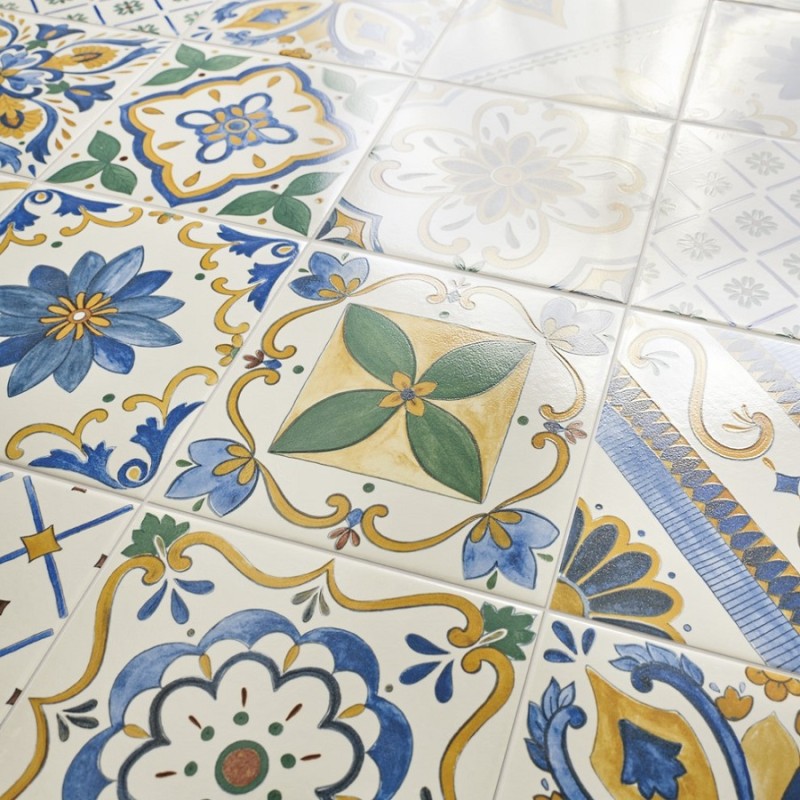 Echantillon - ECHANTILLON CARRELAGE AZULEJO 20.3 X 20.3 CM MARECHIARO MIX