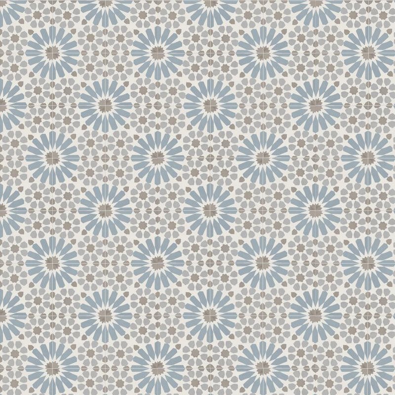 Carreaux ciment - carrelage imitation ciment 20x20 cm ETNIC B light blue