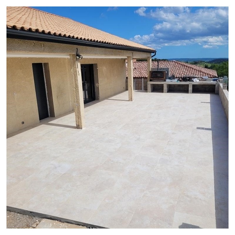 Effet pierre - Carrelage izmir 60x120 cm effet travertin antidérapant r11