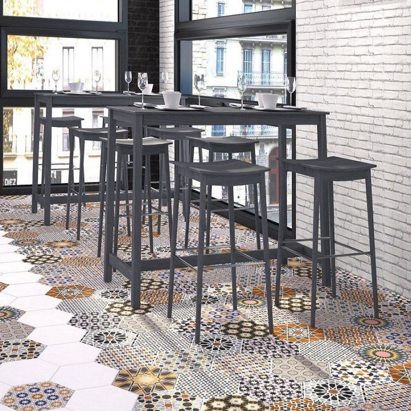 Carrelage hexagonal - Tomette en carrelage effet ciment 33x28.5 cm MIX ANDALOU