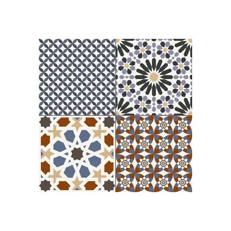 Echantillon - echantillon carrelage imitation carreau ciment 44x44 cm casablanca COLOR