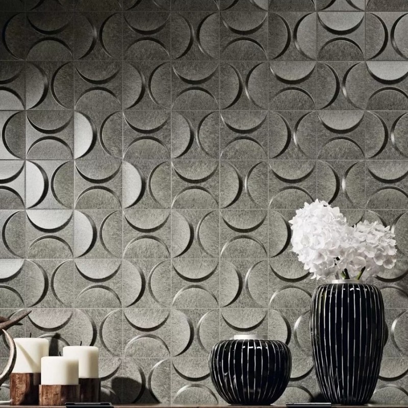 Carrelage 3D relief - carrelage 3D IRON 33x33 cm effet métallique