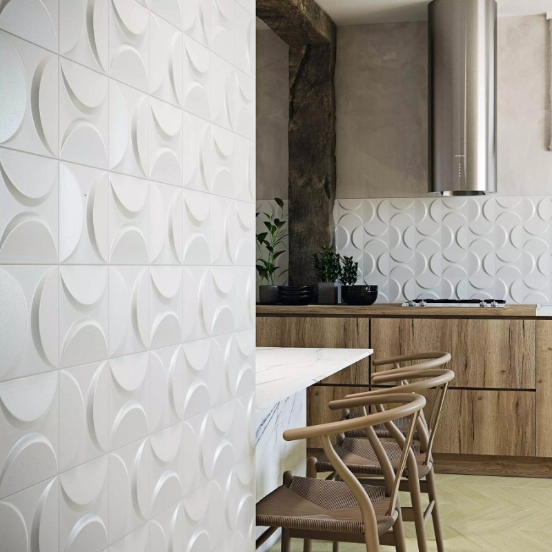 Carrelage 3D relief - carrelage 3D WHITE 33x33 cm