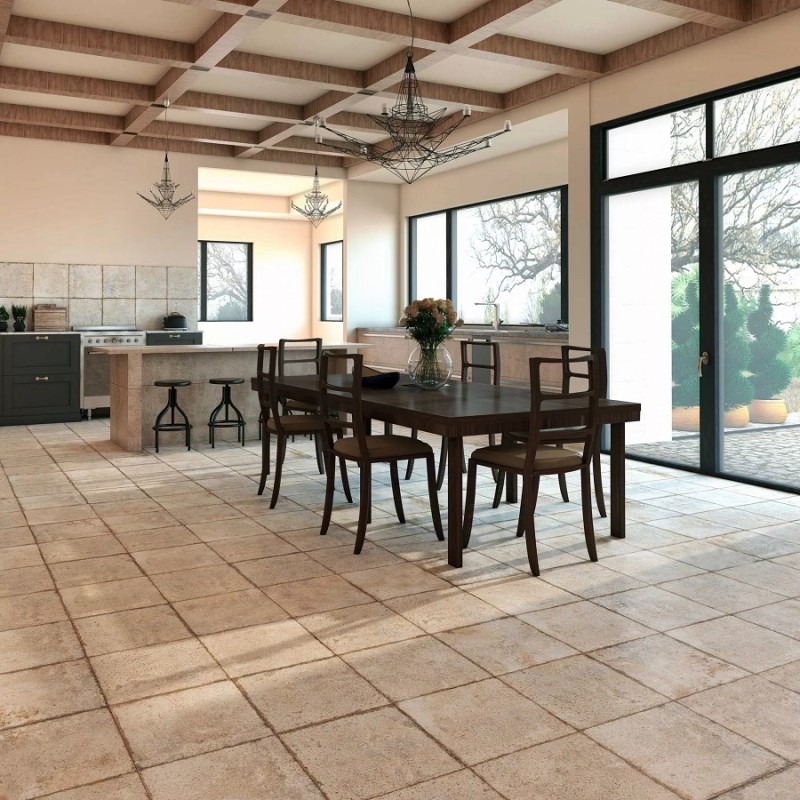 Carreaux ciment - Carrelage effet carreaux ciment vieilli LOIRE 33,3 x 33,3 cm