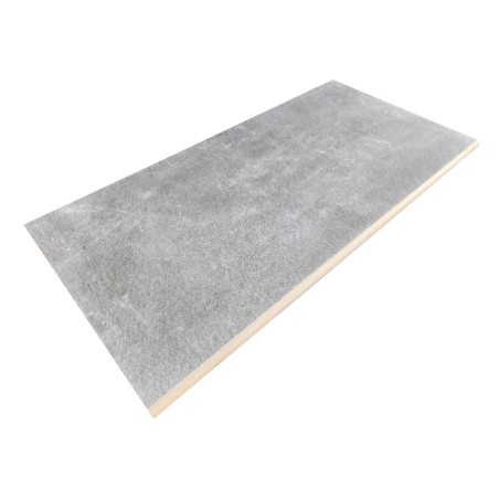 Margelles - margelle ASSEN GREY 30x60x2 cm finition DEMI-LUNE antidérapante
