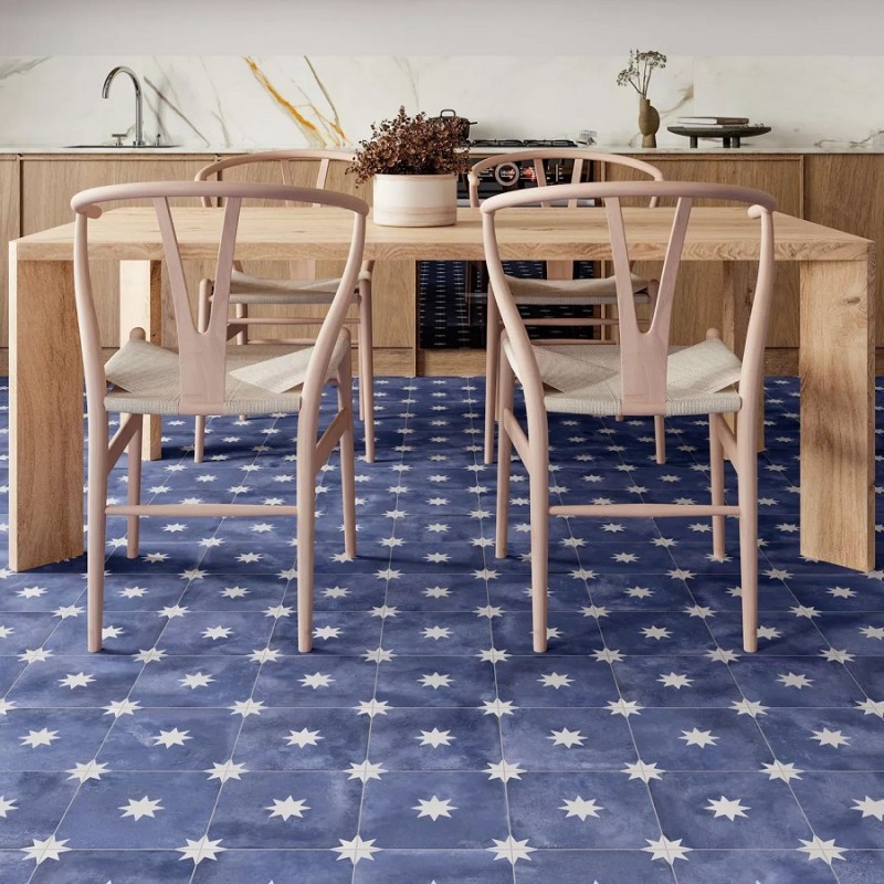 Carreaux ciment - carrelage imitation carreaux ciment 44x44 cm ETOILE NAVY