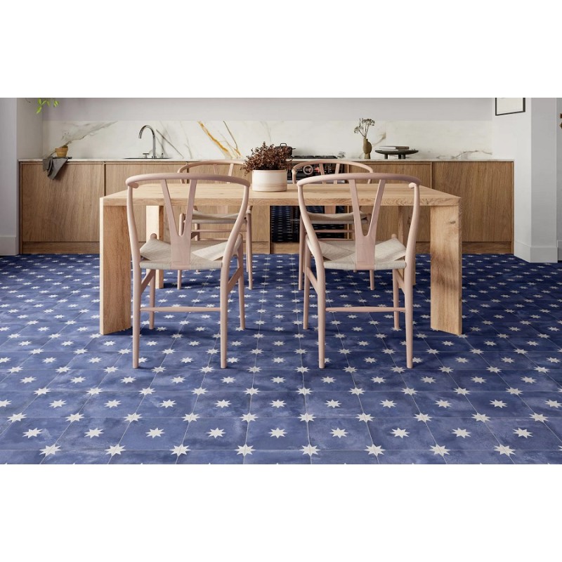 Carreaux ciment - carrelage imitation carreaux ciment 44x44 cm ETOILE NAVY