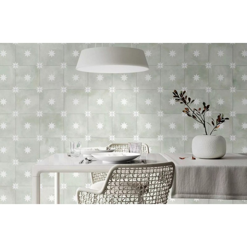 Carreaux ciment - carrelage imitation carreaux ciment 44x44 cm ETOILE SAGE