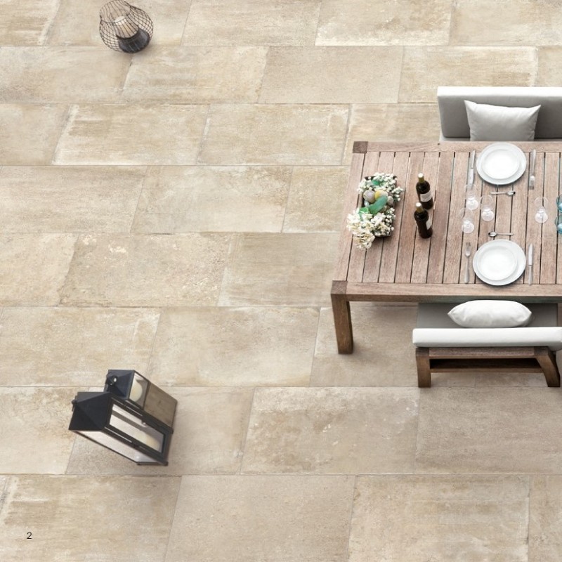 Dalle sur plots terrasse - DALLE SUR PLOTS BLOIS BEIGE 90x90x2 cm rectifié antidérapante