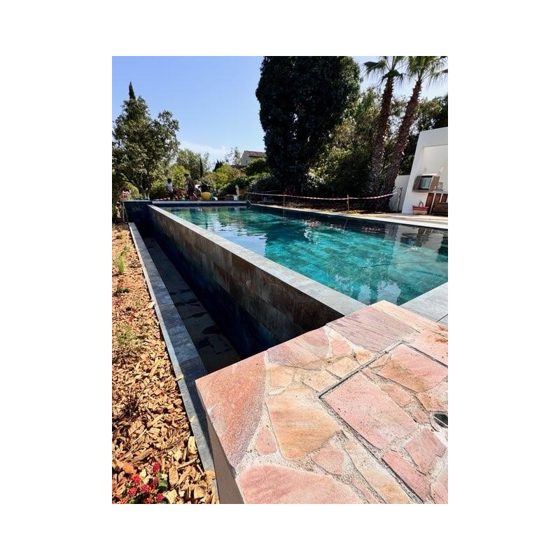 Carrelage - carrelage piscine ZAFIRO BLUE 30x60 rectifié effet métallique