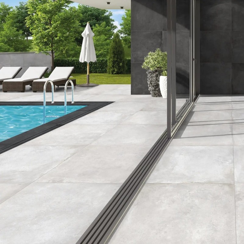 Dalle sur plots terrasse - DALLE SUR PLOTS DOCKS GRIGIO 100x100 cm antiderapante rectifiée