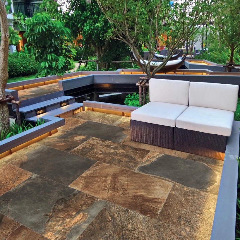 Dalle sur plots terrasse - Dalle sur plots PIETRE MULTICOLOR 60x90 cm antidérapante