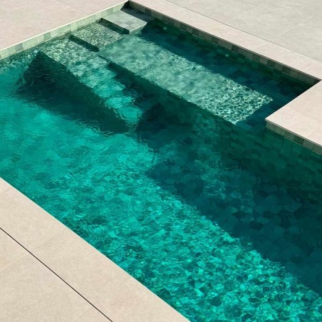 Carrelage - carrelage piscine BALI GREEN 15x15 cm imitation pierre de bali