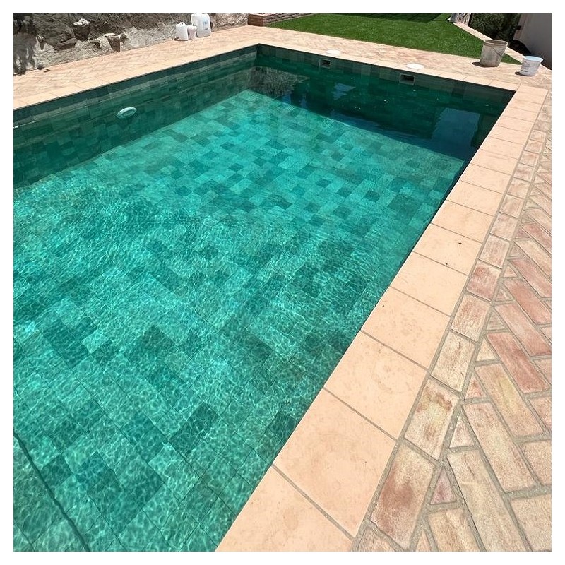 Carrelage - carrelage piscine BALI GREEN 15x15 cm imitation pierre de bali