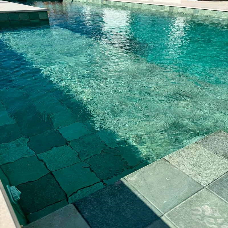 Carrelage - carrelage piscine BALI GREEN 15x15 cm imitation pierre de bali
