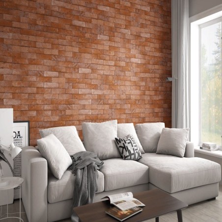 Plaquette de parement - carrelage parement BROOKLYN RED BRICK 6x24,5cm effet terre cuite