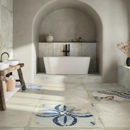 Terre cuite - Carrelage imitation terre cuite 120x120cm CASALE ECRU