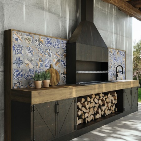 Terre cuite - Carrelage imitation terre cuite 120x120cm CASALE CENERE antidérapant