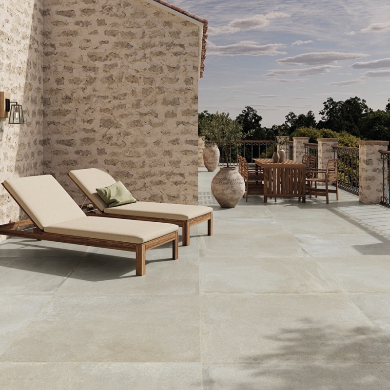 Terre cuite - Carrelage imitation terre cuite 60x120cm CASALE ECRU antidérapant