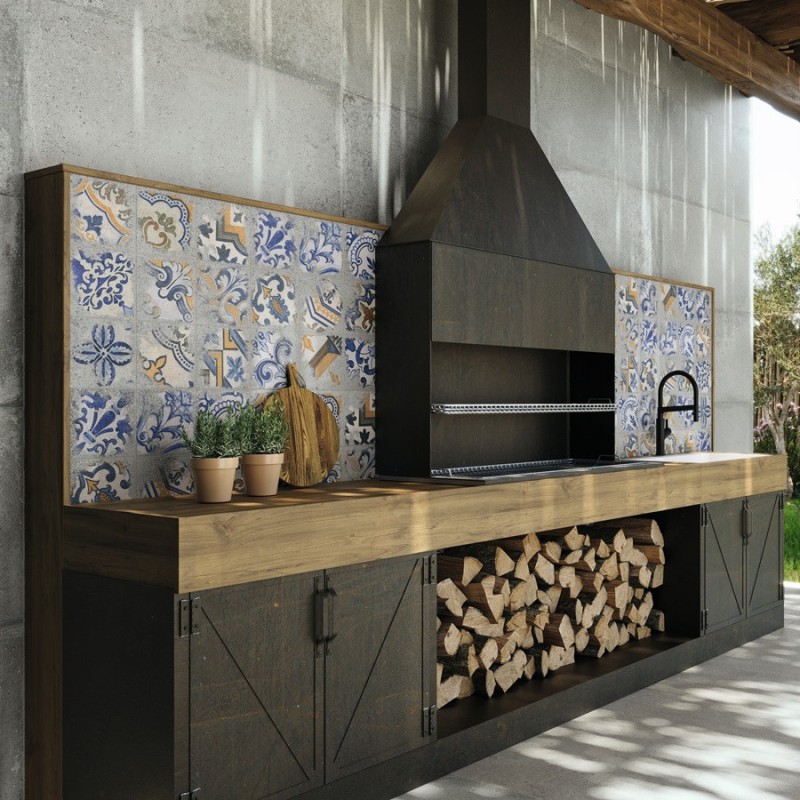 Terre cuite - Carrelage imitation terre cuite 60x120cm CASALE CENERE antidérapant