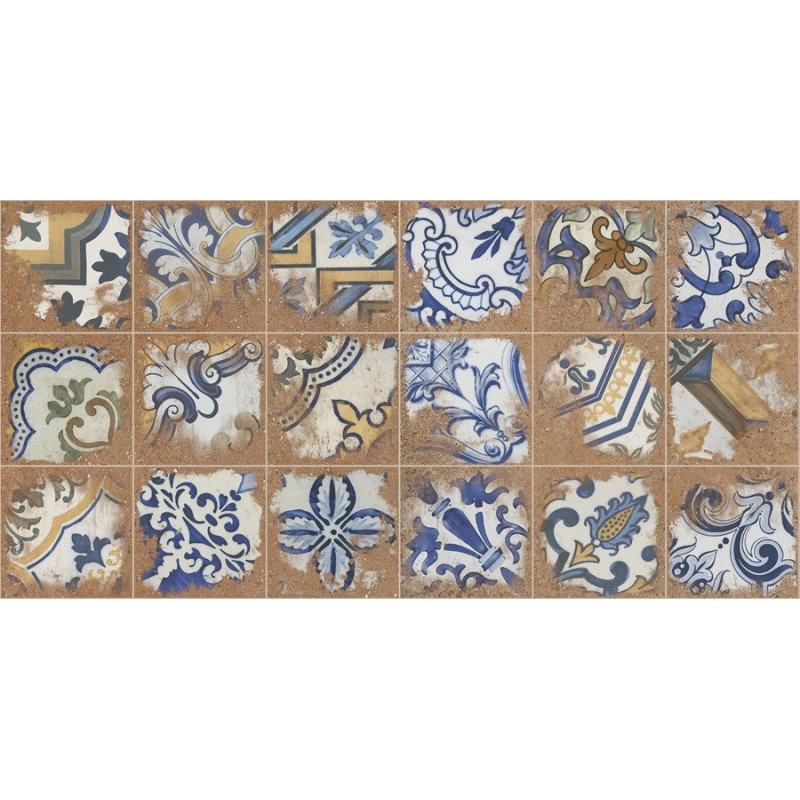 Carreaux ciment - Carrelage décor imitation carreaux ciment vieilli 20x20 cm CASALE COTTO