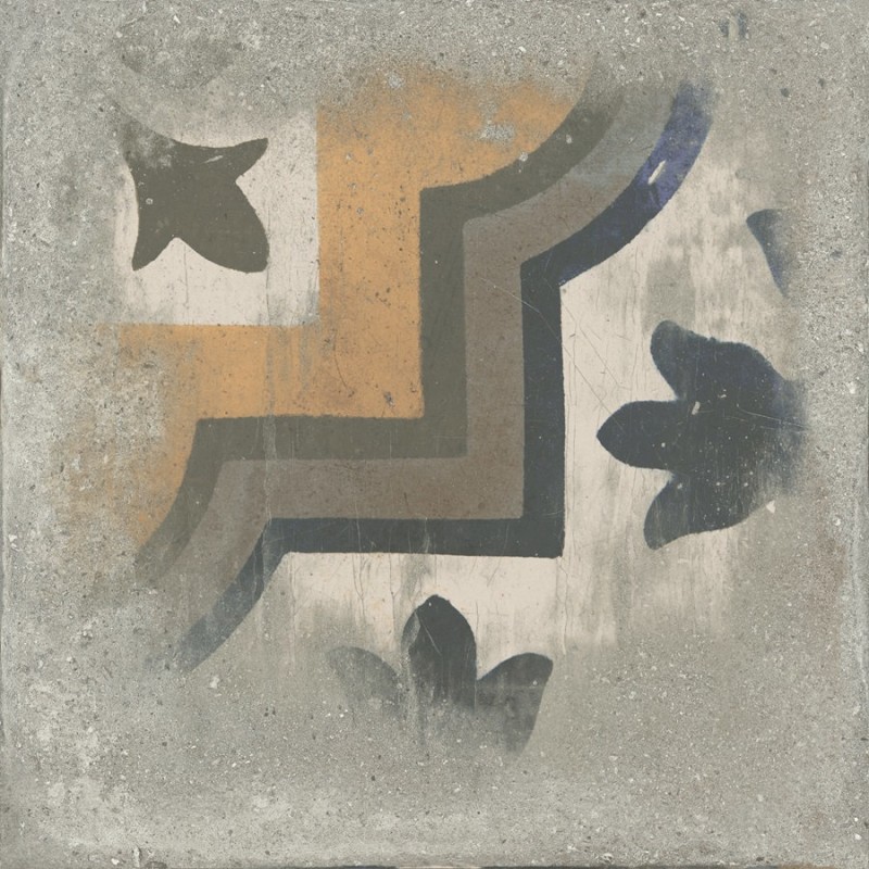 Carreaux ciment - carrelage décor imitation carreaux ciment vieilli 60x60 cm CASALE CENERE