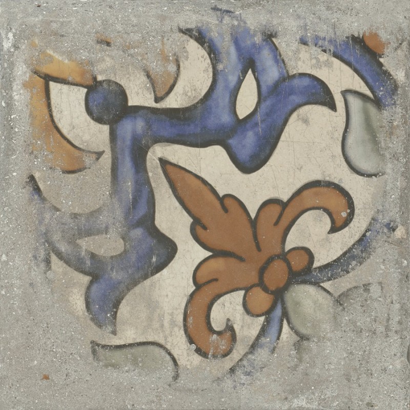 Carreaux ciment - carrelage décor imitation carreaux ciment vieilli 60x60 cm CASALE CENERE