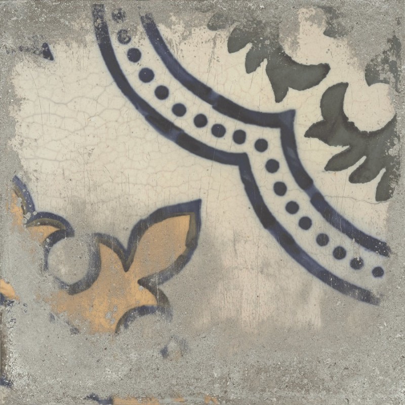 Carreaux ciment - carrelage décor imitation carreaux ciment vieilli 60x60 cm CASALE CENERE