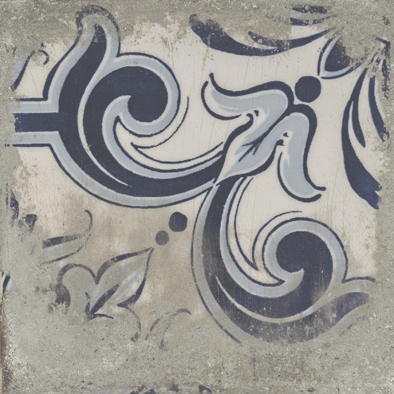 Carreaux ciment - carrelage décor imitation carreaux ciment vieilli 60x60 cm CASALE CENERE