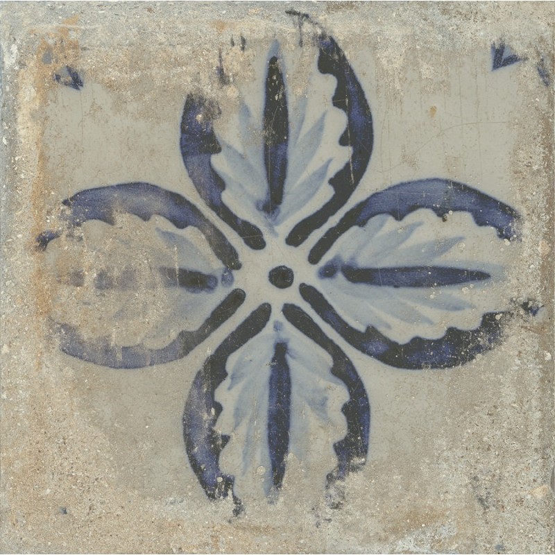 Carreaux ciment - carrelage décor imitation carreaux ciment vieilli 60x60 cm CASALE ECRU