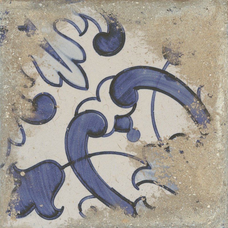 Carreaux ciment - carrelage décor imitation carreaux ciment vieilli 60x60 cm CASALE ECRU