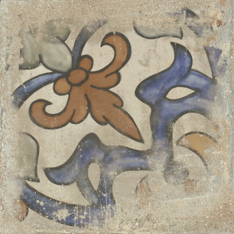 Carreaux ciment - carrelage décor imitation carreaux ciment vieilli 60x60 cm CASALE ECRU