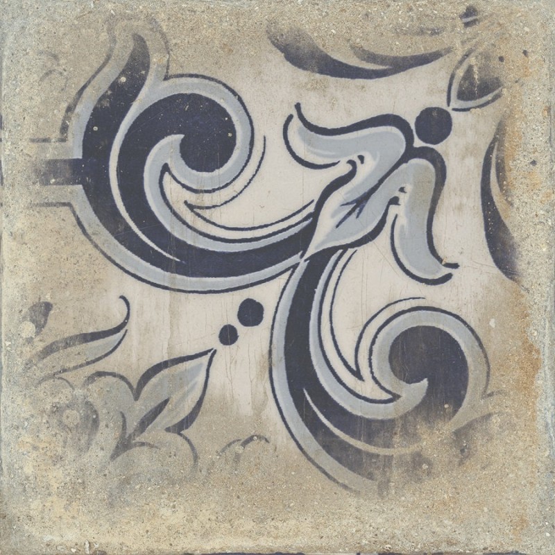 Carreaux ciment - carrelage décor imitation carreaux ciment vieilli 60x60 cm CASALE ECRU