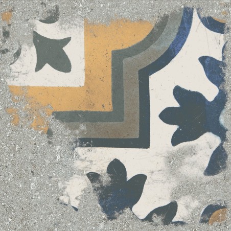 Carreaux ciment - Carrelage décor imitation carreaux ciment vieilli 20x20 cm CASALE CENERE