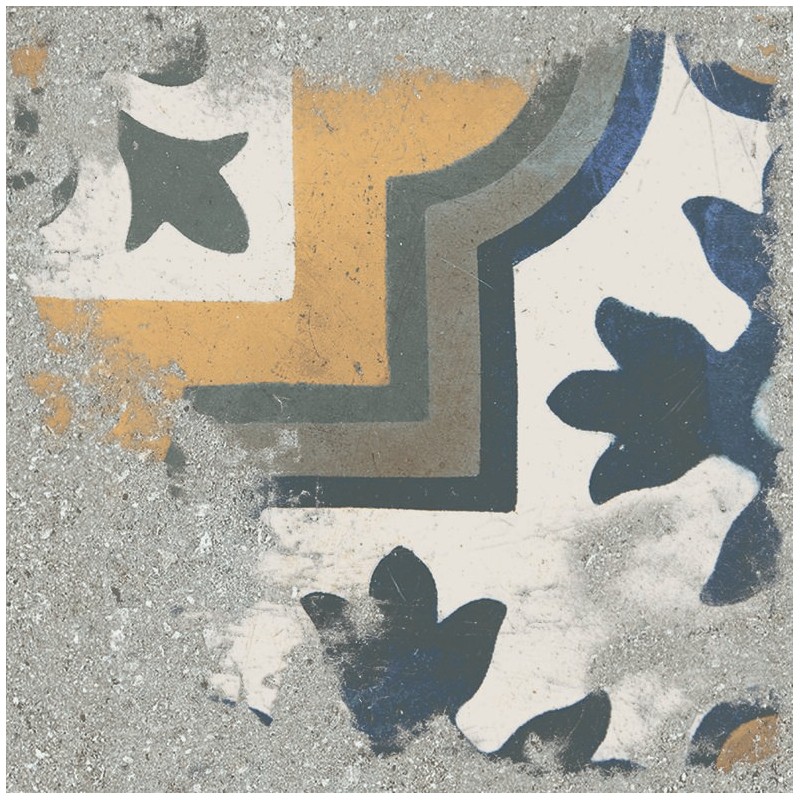 Carreaux ciment - Carrelage décor imitation carreaux ciment vieilli 20x20 cm CASALE CENERE