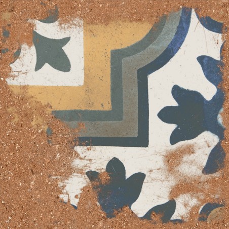 Echantillon - Echantillion Carrelage imitation carreaux ciment vieilli CASALE COTTO DECOR