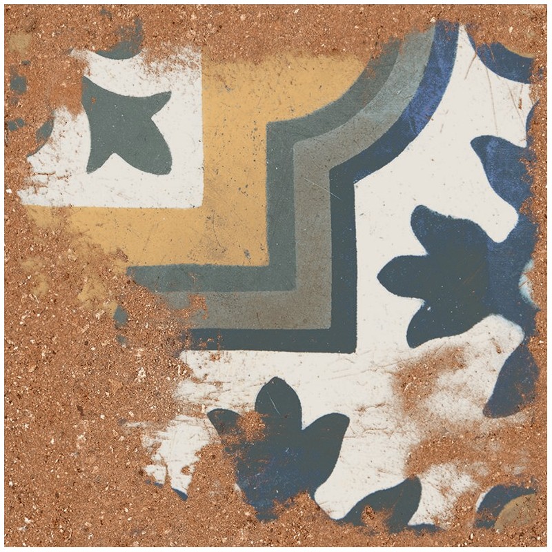 Echantillon - Echantillion Carrelage imitation carreaux ciment vieilli CASALE COTTO DECOR