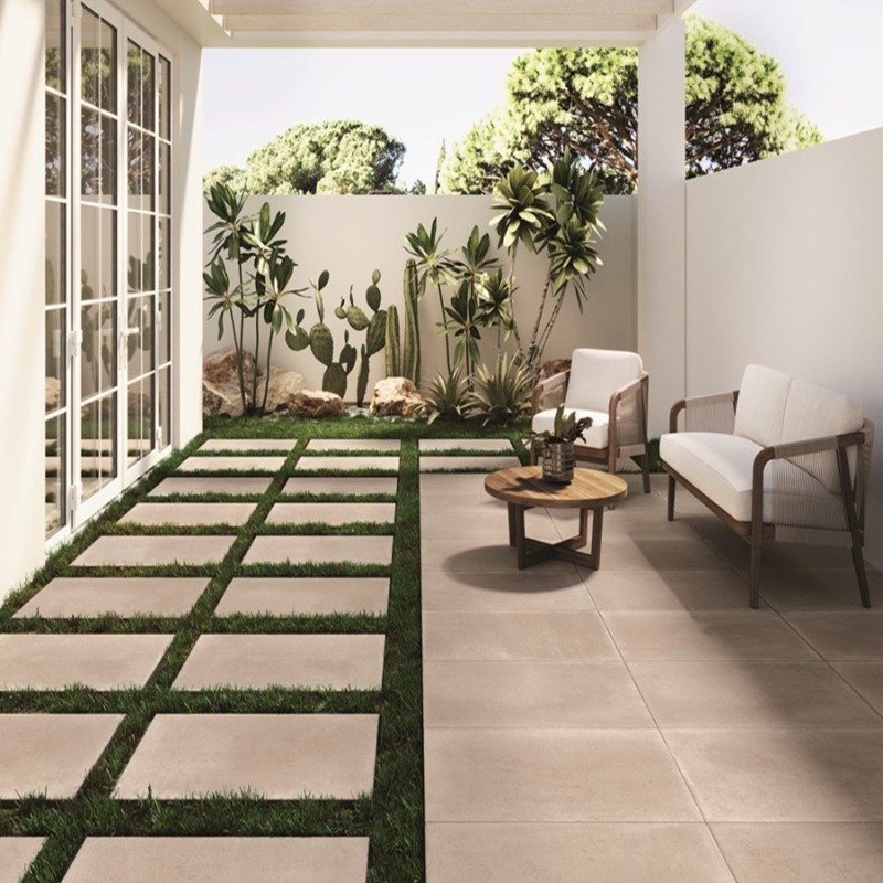 Dalle sur plots terrasse - DALLE SUR PLOTS CLOS BEIGE 60x90cm imitation terre cuite antidérapante